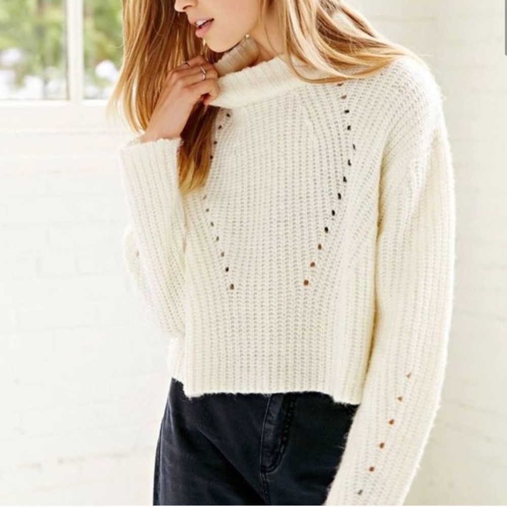 UNIF Lisa Knit Oversize Crop Funnel Neck Sweater